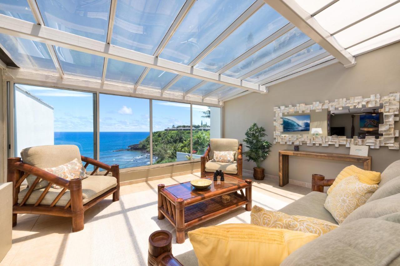 Puu Poa Ocean Bluff Condo, Incredible Views, Walk To Beaches, Pool & Tennis Princeville Exterior photo